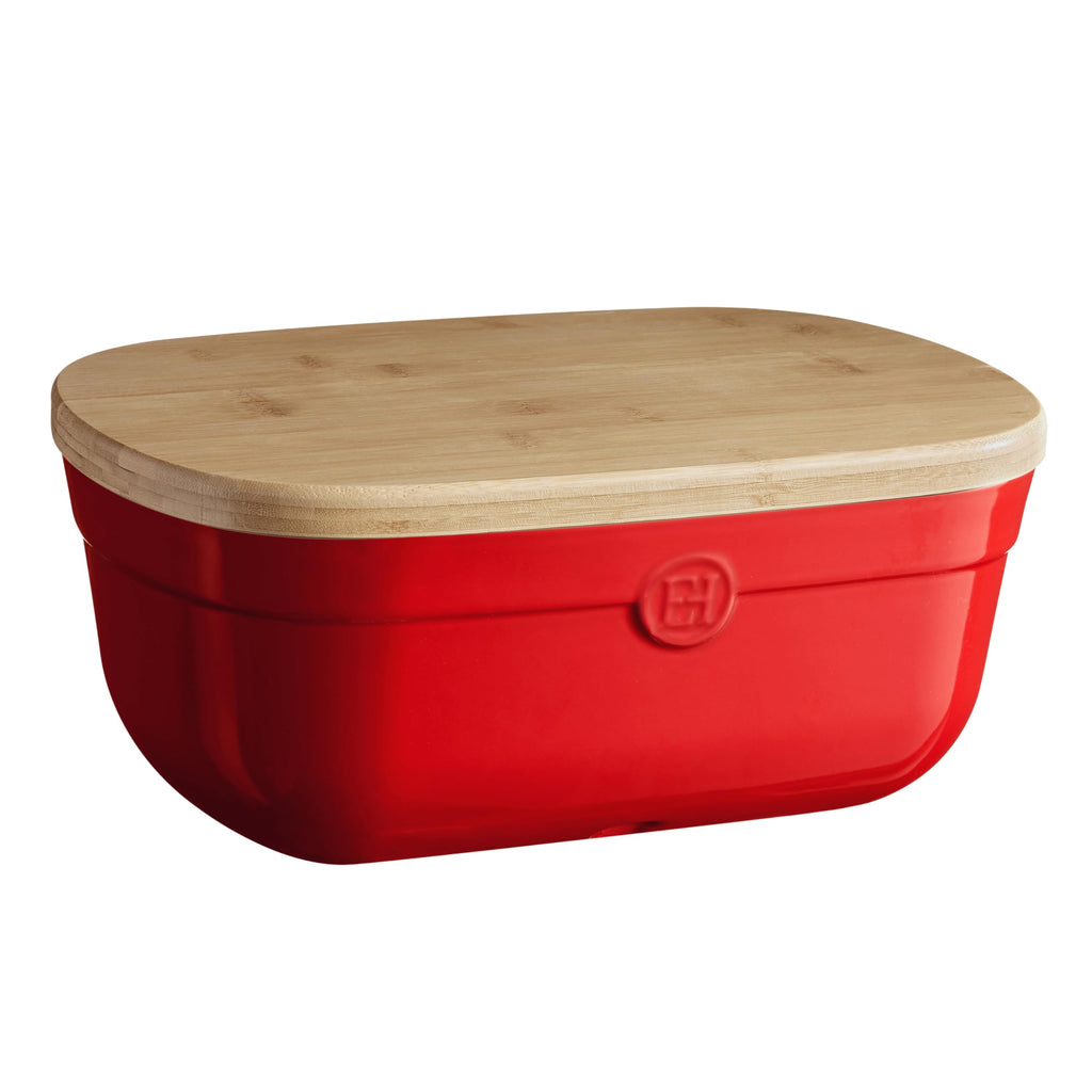 Ceramic Bread Box 14"x 9.85"x 6" Burgundy T758