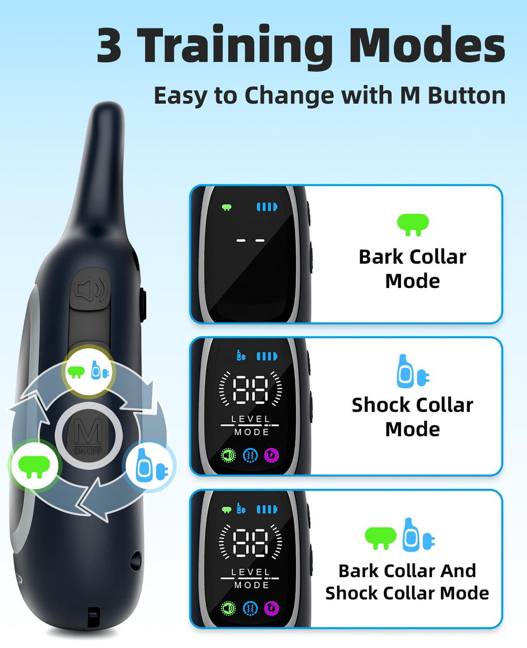 2-in-1 Dog Training Collar with Remote H88846