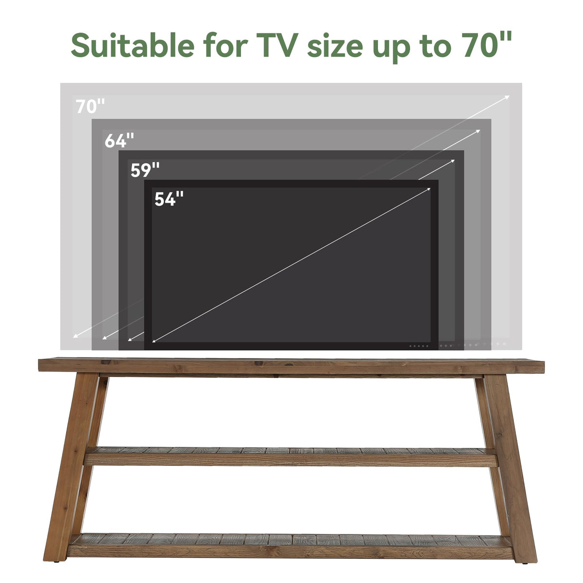 63" Solid Wood TV Stand R57687