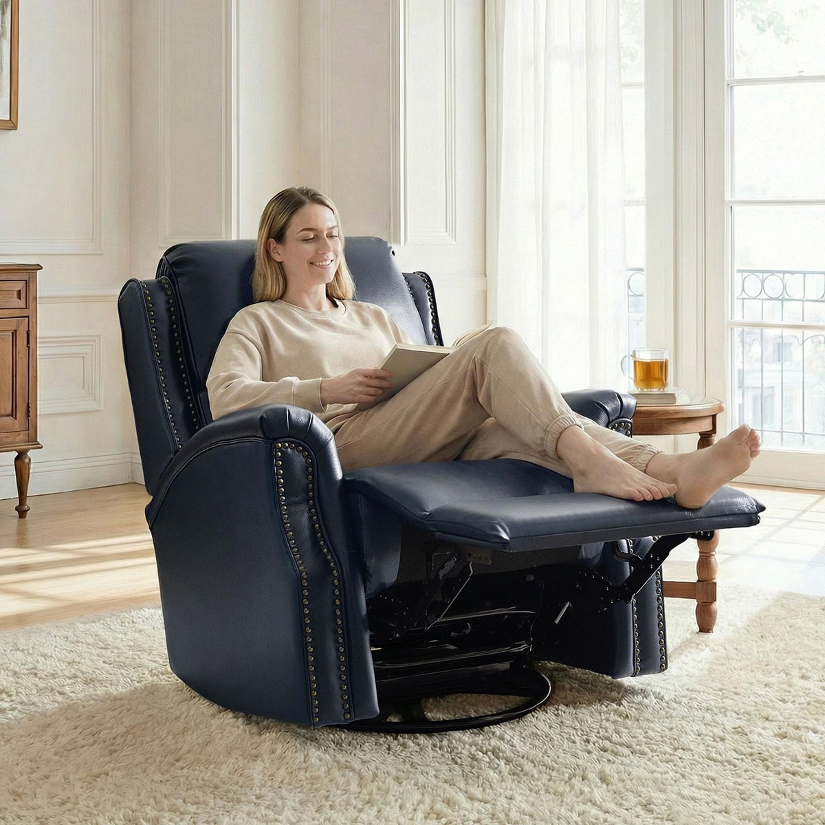 Navy Swivel Rocking Recliner H640854
