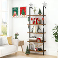 Rustic Brown 5 Tier Wall Mount Ladder Shelf G6332