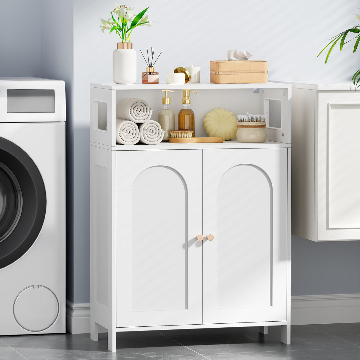 Bathroom Storage Cabinet with Adjustable Shelf & Doors U2112