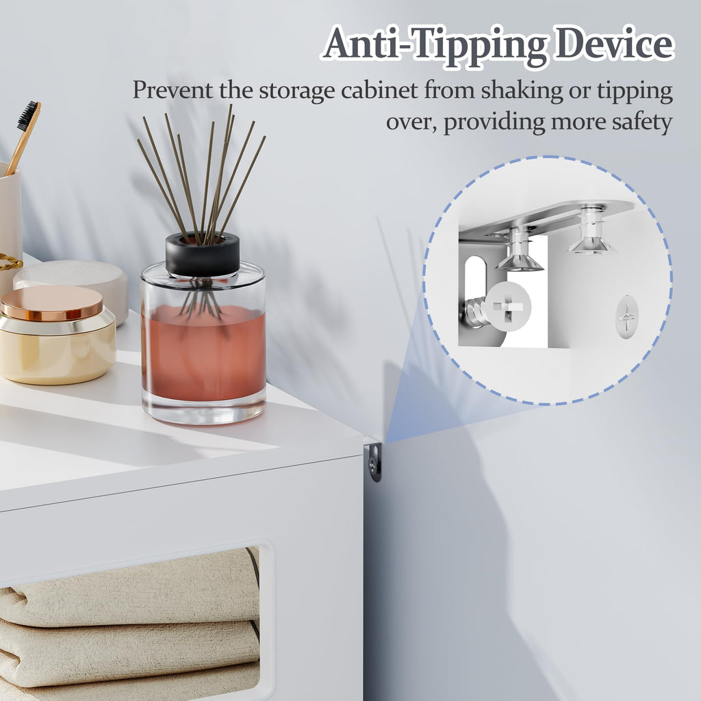 Bathroom Storage Cabinet with Adjustable Shelf & Doors U2112