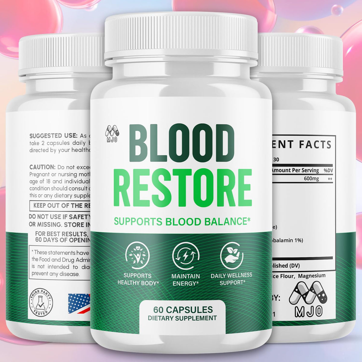 All Natural Blood Health Support Capsules 60 Capsules W7670