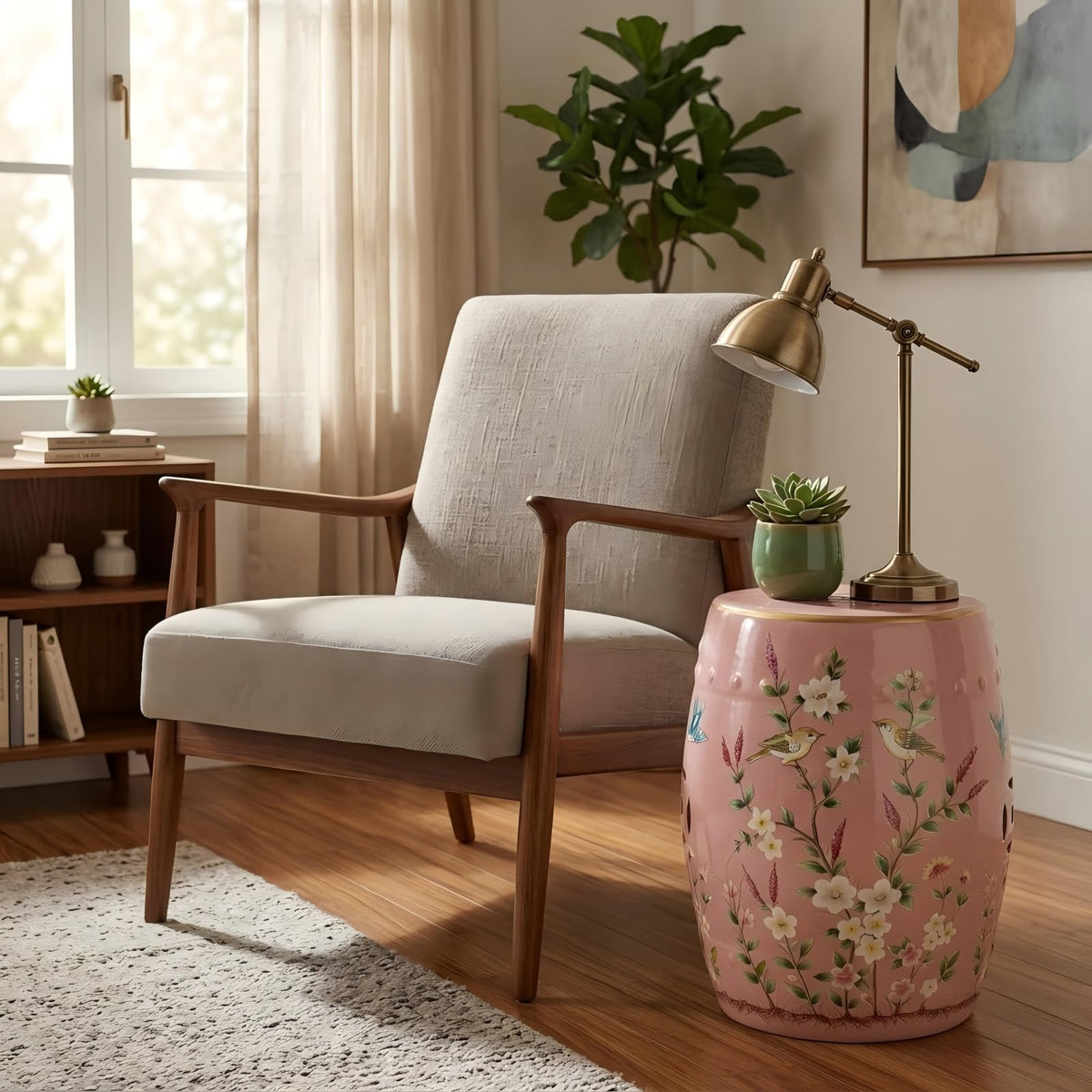 Hand-Painted Ceramic Garden Stool R5814