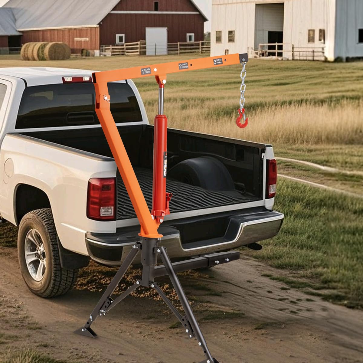 1500 lb Hydraulic Hitch Mounted Truck Crane M2611