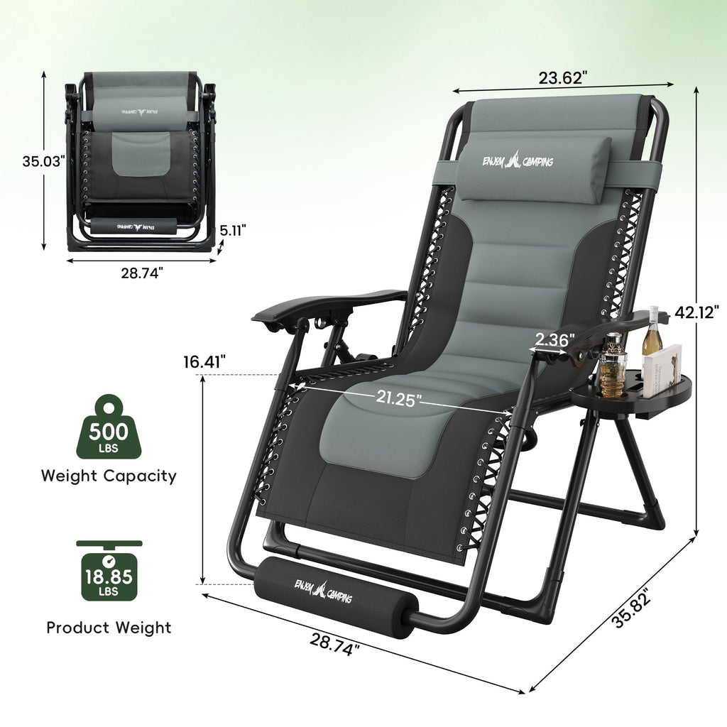 Oversized Padded Zero Gravity Reclining Patio Lounge Chair F87800
