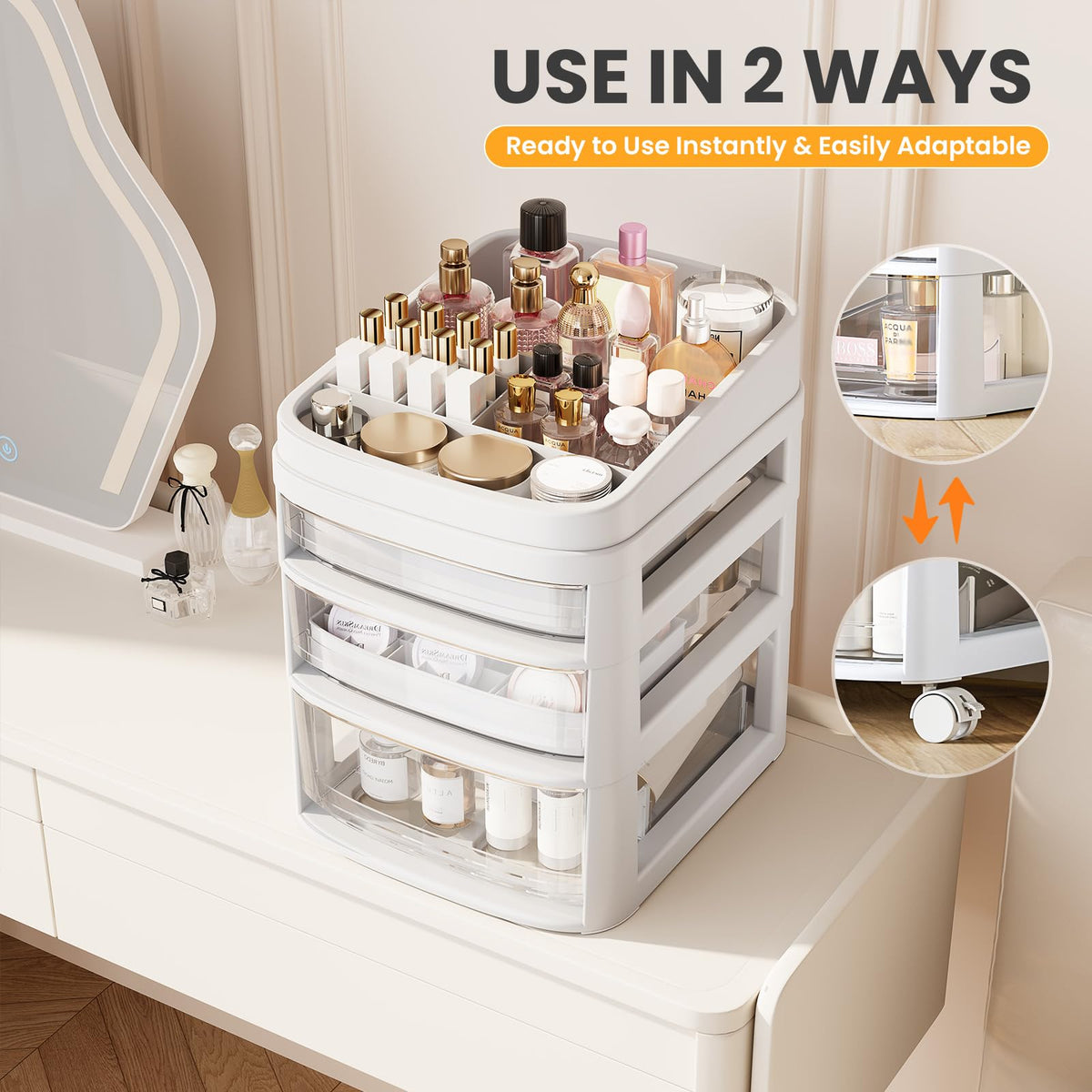Rolling Cart with 3 Drawers P2567