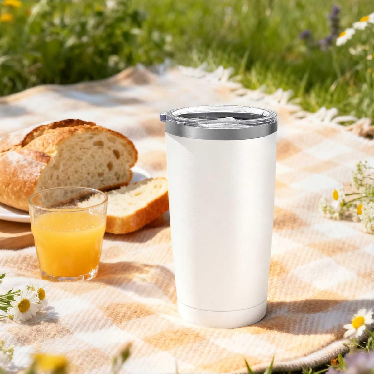20 Pack Stainless Steel Insulated Tumbler 20oz White E460204