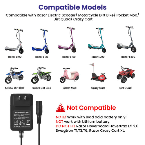 24V Electric Scooter Charger 3-Prong Inline Female Power Cord P562361