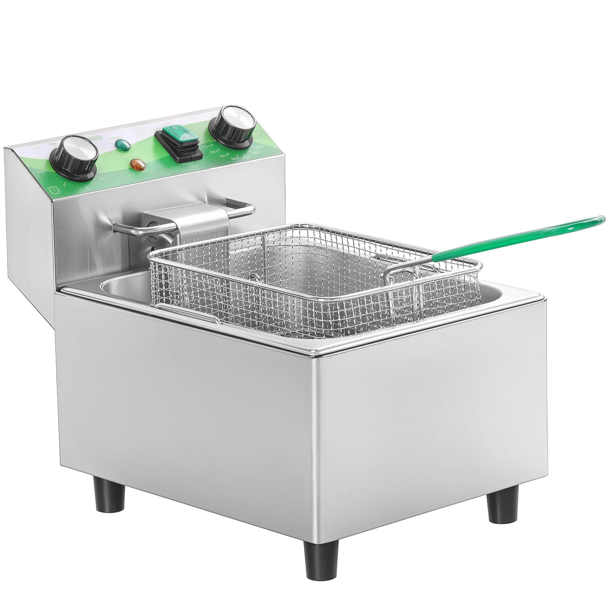 Electric 10L Stainless Steel Deep Fryer with Basket and Lid V691370