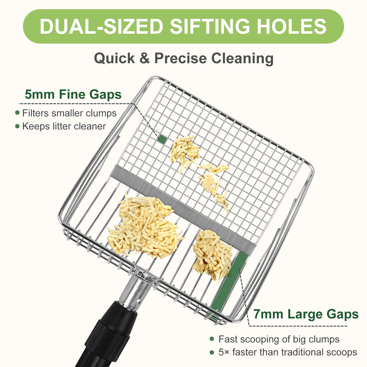 Long Handle Stainless Steel Cat Litter Scoop with Holder E50475