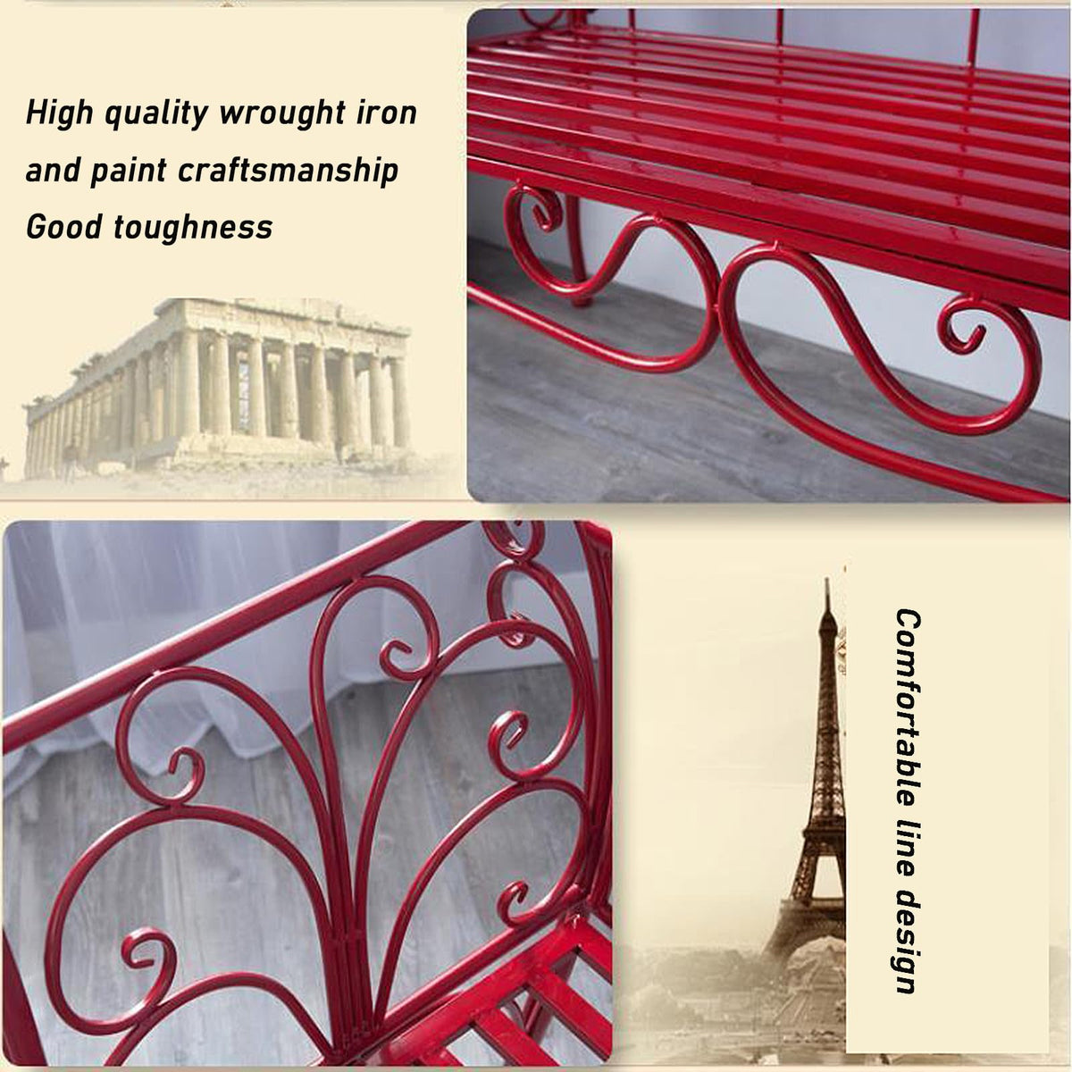 Cast Iron Outdoor Bench 400 lbs Capacity J36244