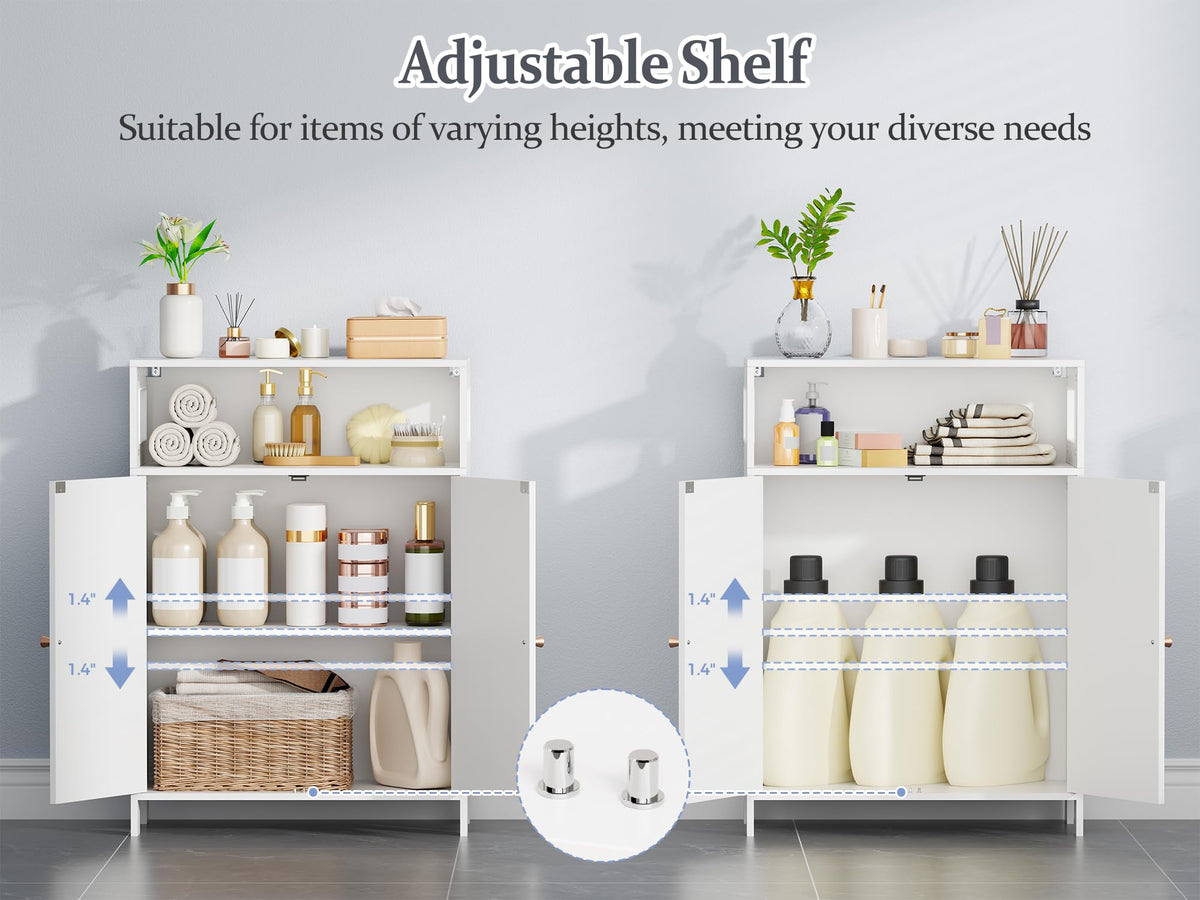 Bathroom Storage Cabinet with Adjustable Shelf & Doors U2112