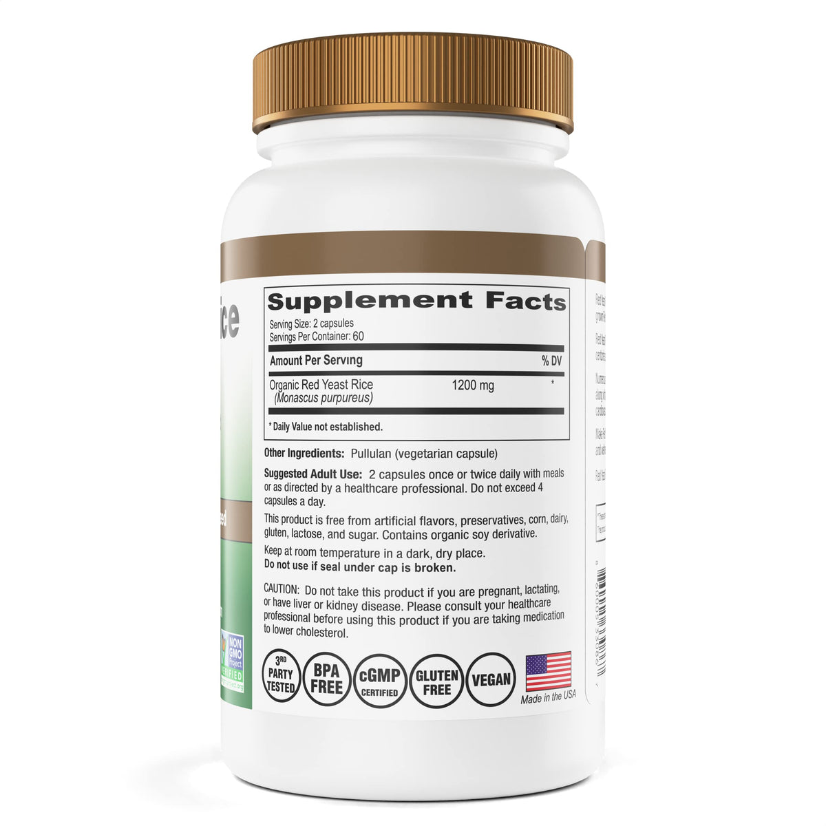 Red Yeast Rice 1200 mg 120 Capsules B5877