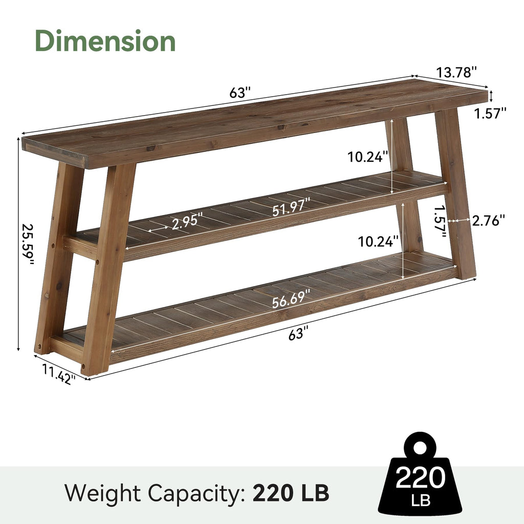 63" Solid Wood TV Stand R57687