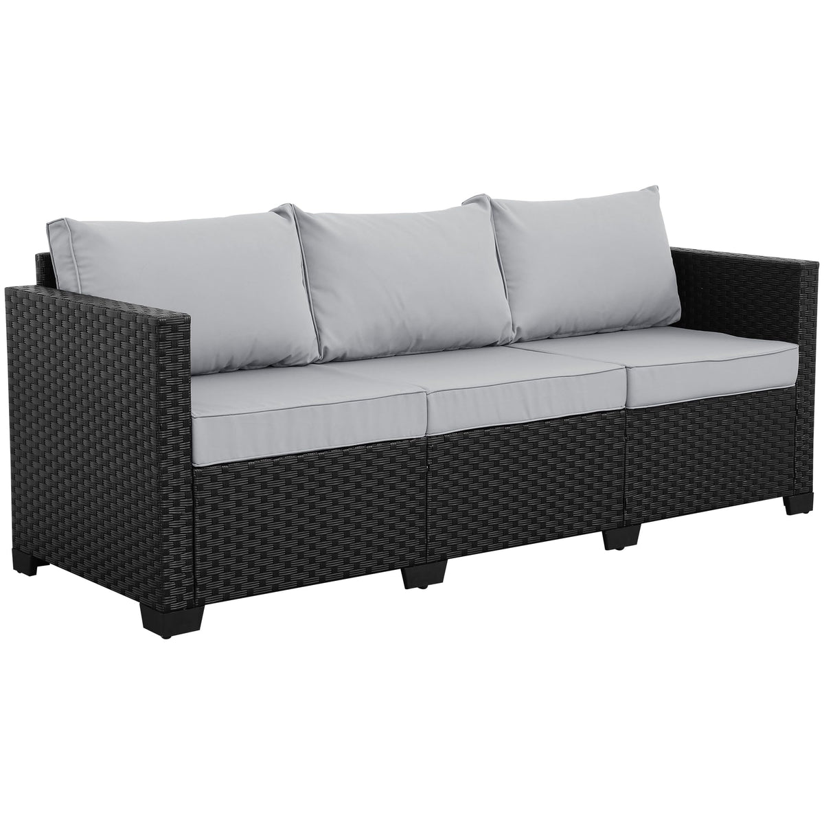 Light Grey 3-seat Outdoor Sofa with Waterproof Cover X675