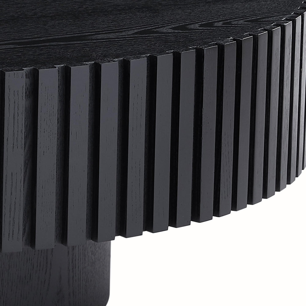 Black Round Coffee Table with Base V18256