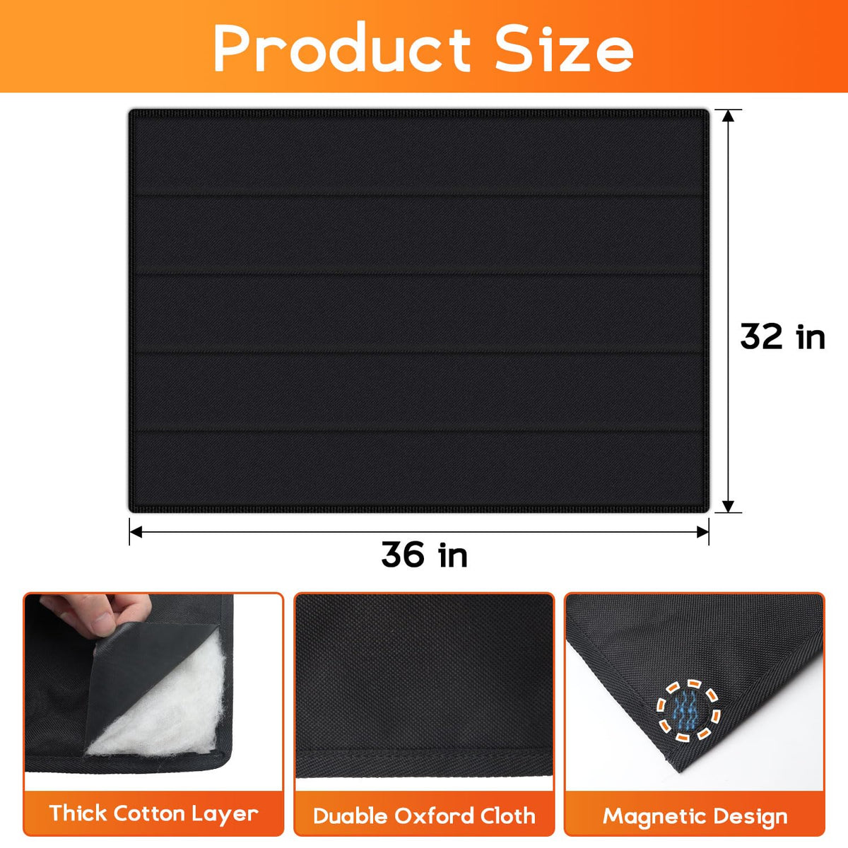 Magnetic Fireplace Cover Oxford Indoor Draft Stopper E538731