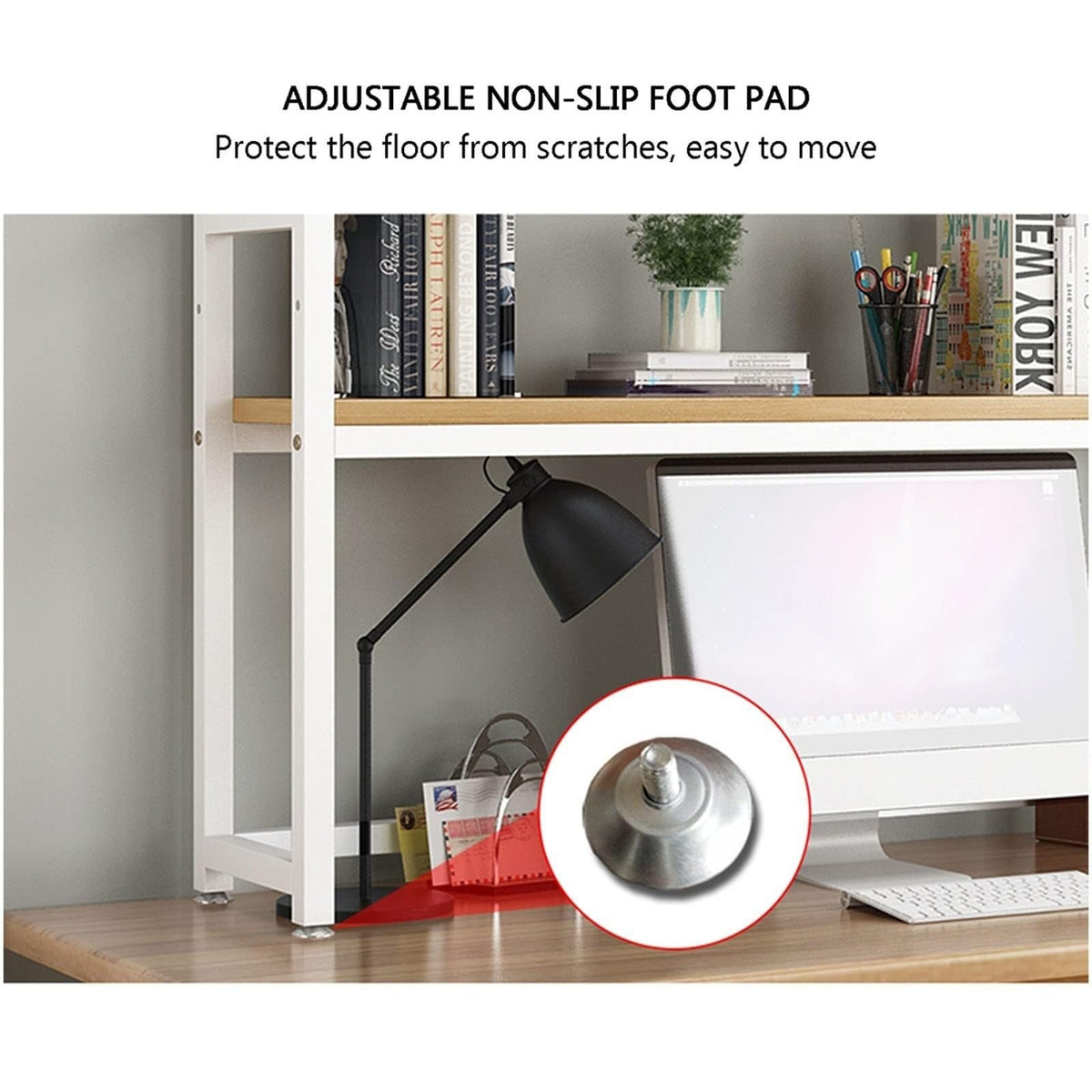 Solid Wood 2 Tier Bookshelf Desk D33069