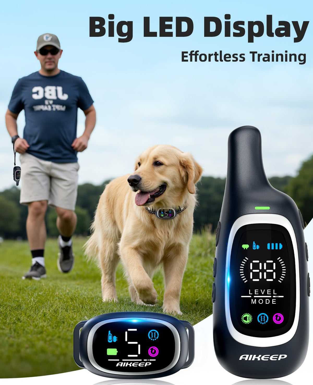 2-in-1 Dog Training Collar with Remote H88846
