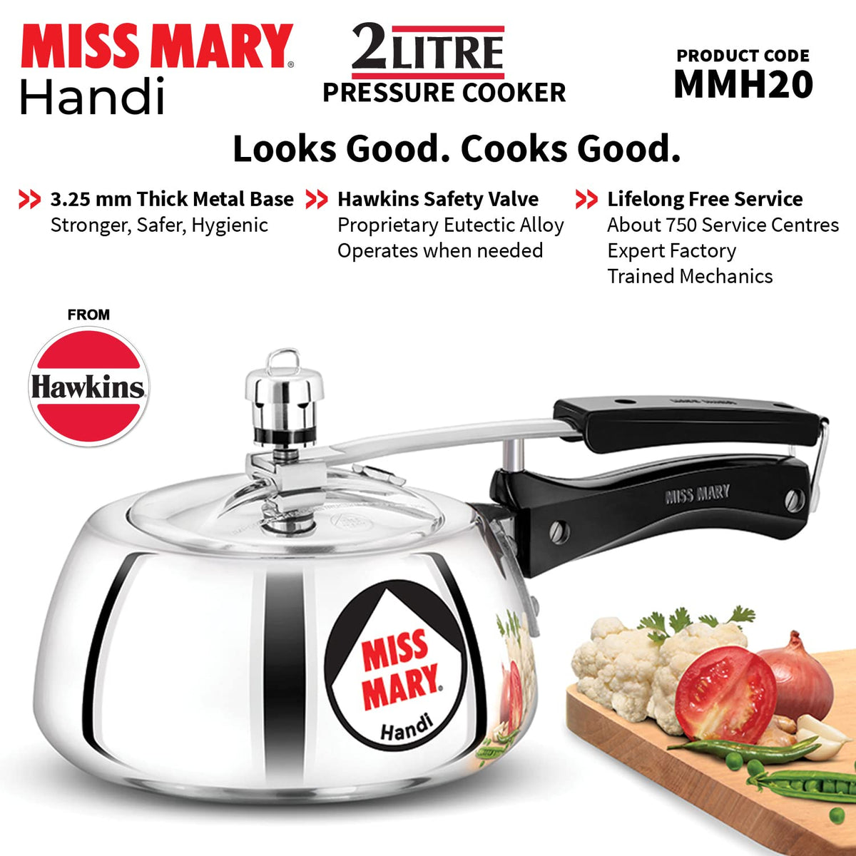 2 Litre Aluminium Pressure Cooker U6985