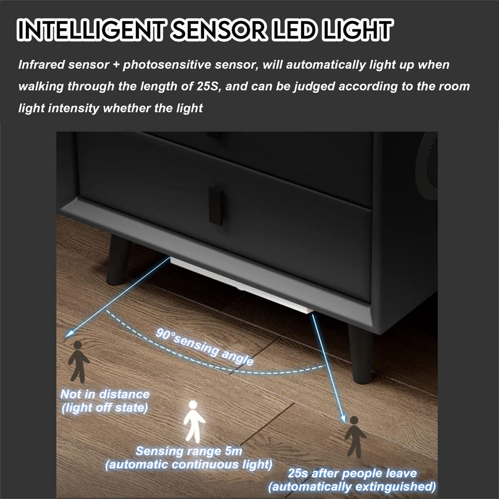 White 3 Drawer Bed End Table with Wireless Charging R4608