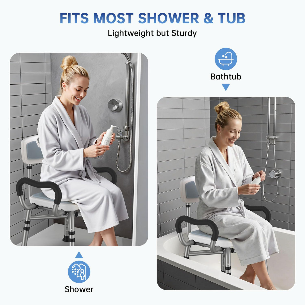 Shower Chair with Arms and Back J7762
