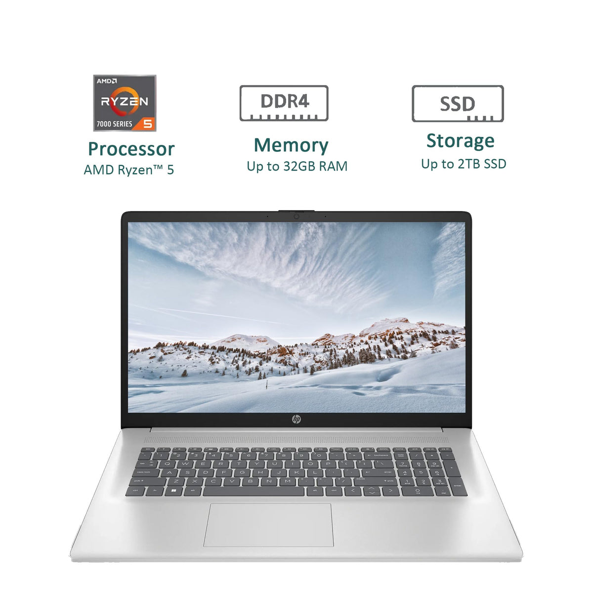 17.3" Full HD Laptop AMD Ryzen 5 32GB RAM 1TB SSD Natural Silver D597127