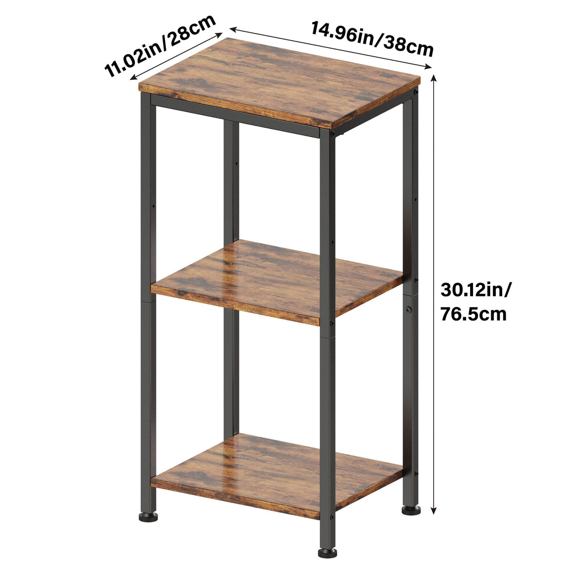 3 Tier End Table with Storage Shelves R397779