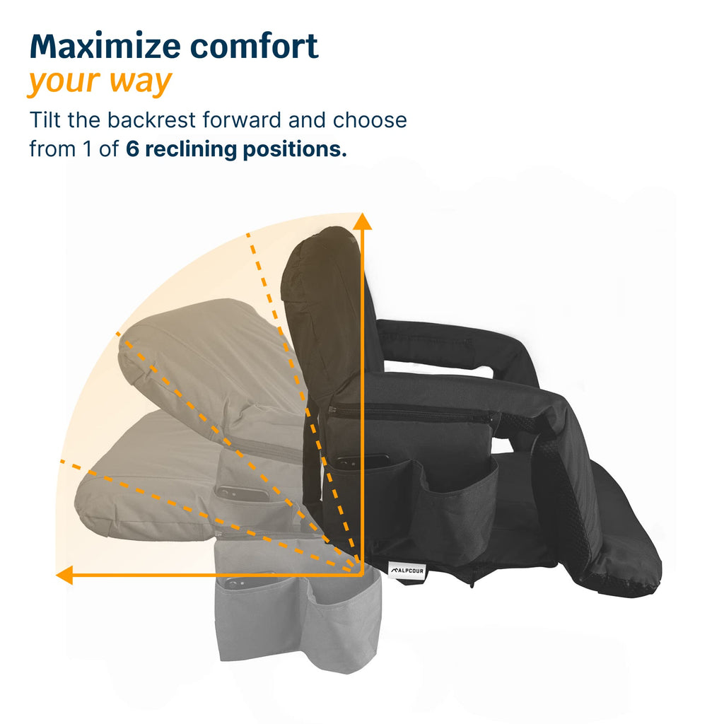 Reclining Stadium Seats for Bleachers with Back Support K2529