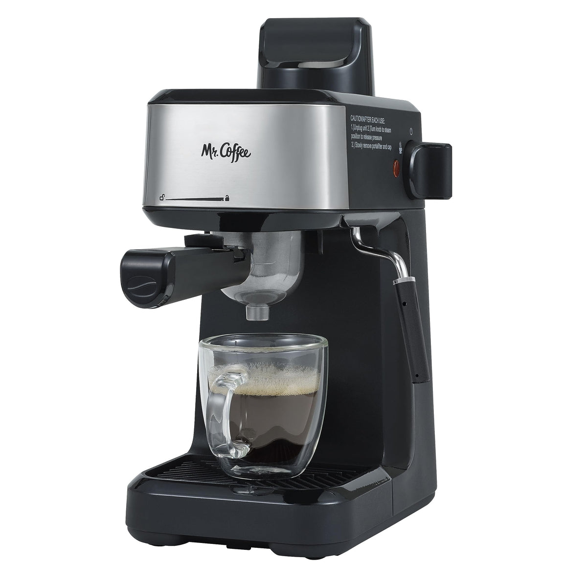 4-Shot Steam Espresso Cappuccino and Latte Maker with Stainless Steel Frothing Pitcher G4480