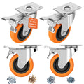 4" Heavy Duty Swivel Caster Wheels Set of 4 with Dual Locking Y4575