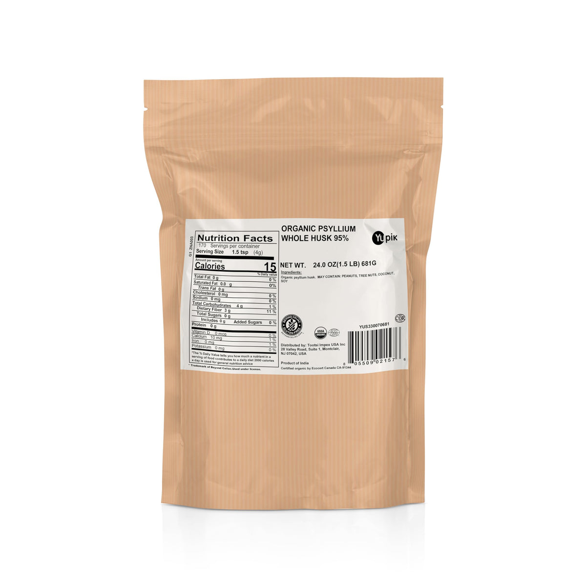 Organic Whole Husk Psyllium 24 Oz R24360
