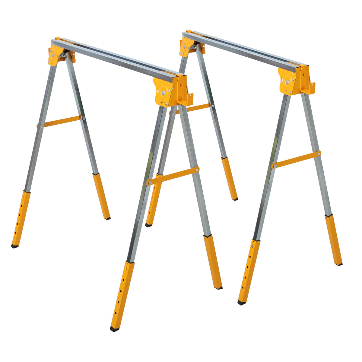 2 Pack Adjustable Height Steel Sawhorse S410
