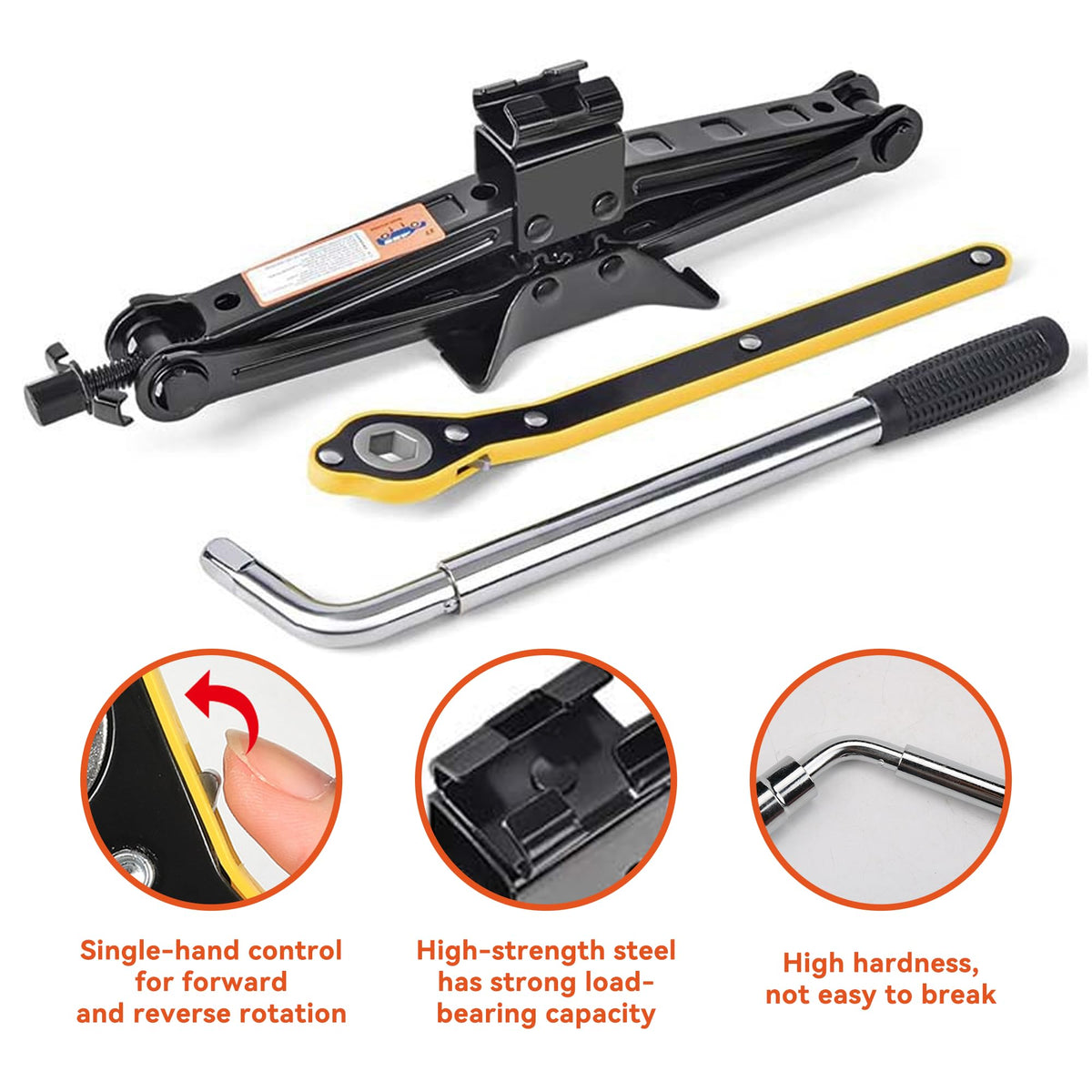 Portable 2 Ton Scissor Jack and Stand Kit with Lug Wrench S604519