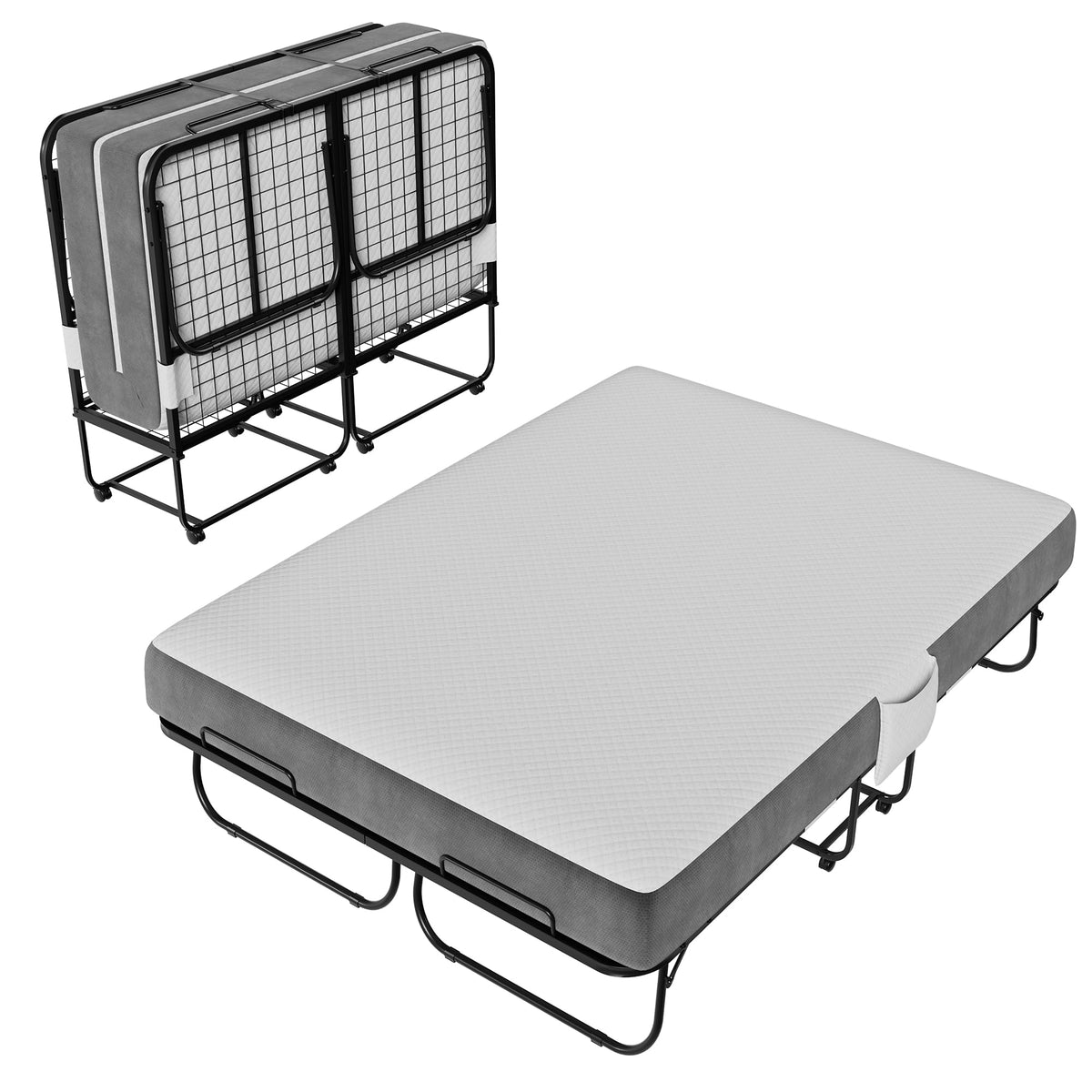 Full Size Folding Bed with Memory Foam Mattress I509314