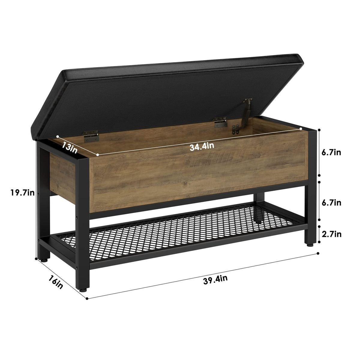 40" W Storage Bench with Cushion P9639