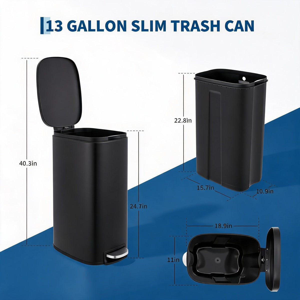 50 Liter Stainless Steel Step Trash Can Z83085