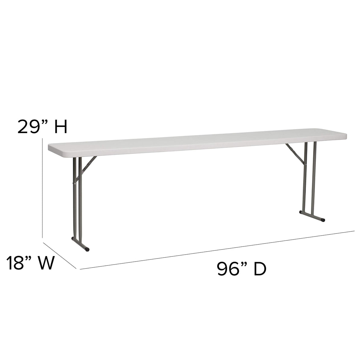 8 ft Granite White Plastic Folding Training Table M635