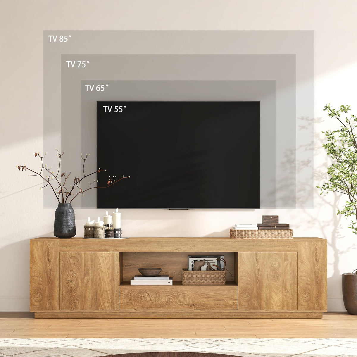 Natural Oak Brown TV Stands M825