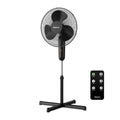 16" Digital Stand Fan, 80° Oscillation, 3 Speeds, Remote Control, Black J533