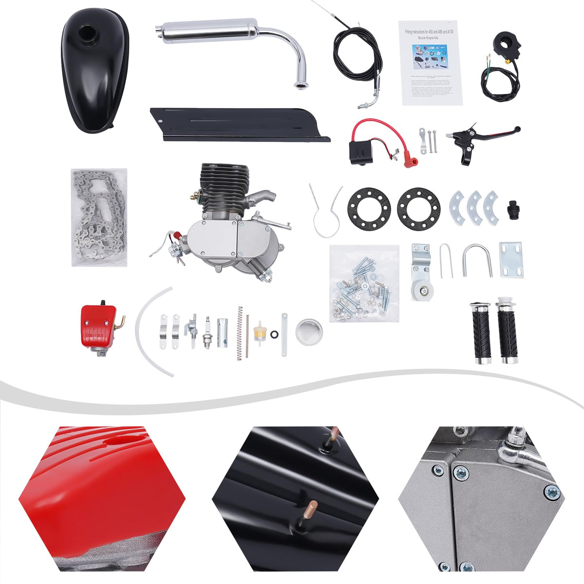 2 Stroke 100cc Bicycle Engine Kit with 36 Tooth Sprocket C739949