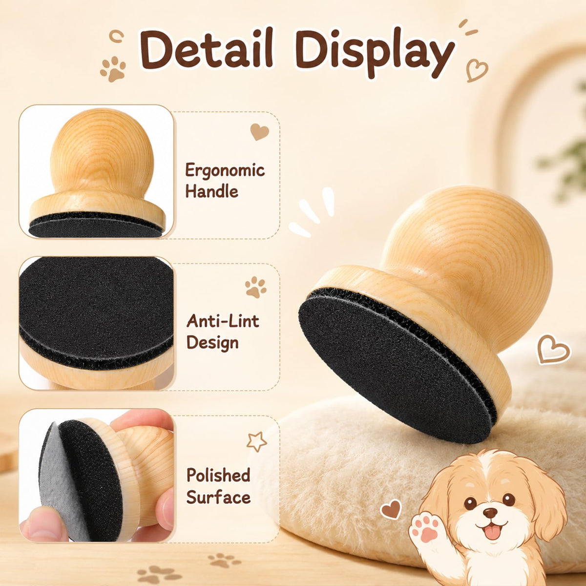 Wooden Dog Nail File Grinder with 4 Sanding Pad F798934