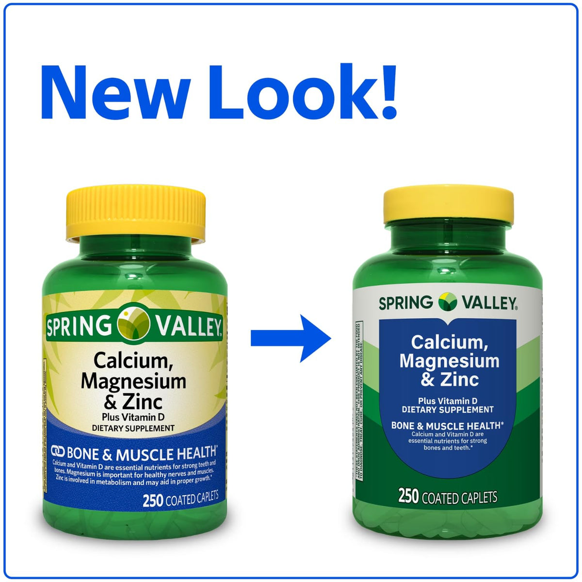 Calcium Magnesium Zinc Plus Vitamin D3 Caplets 250 Ct K185836