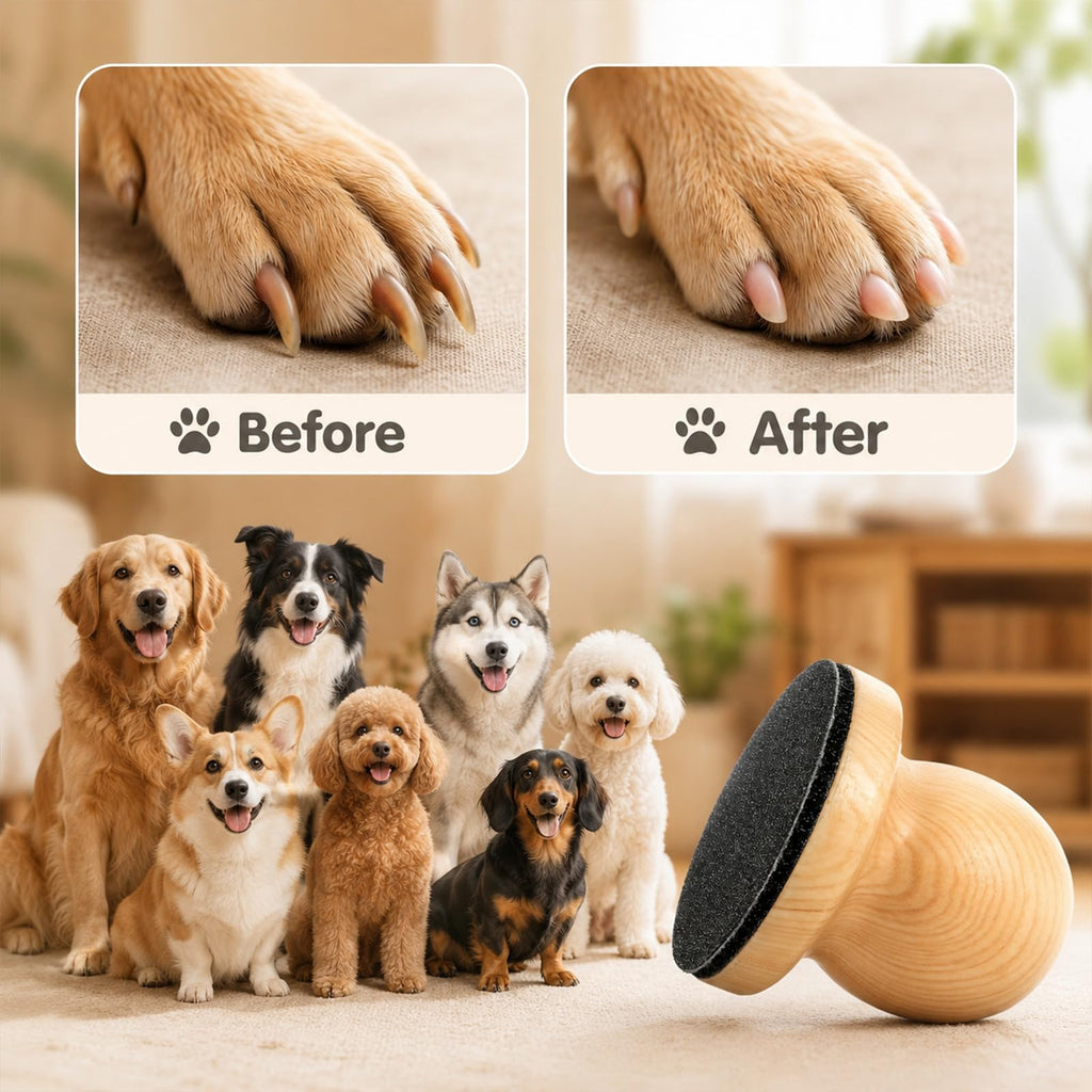 Wooden Dog Nail File Grinder with 4 Sanding Pad F798934