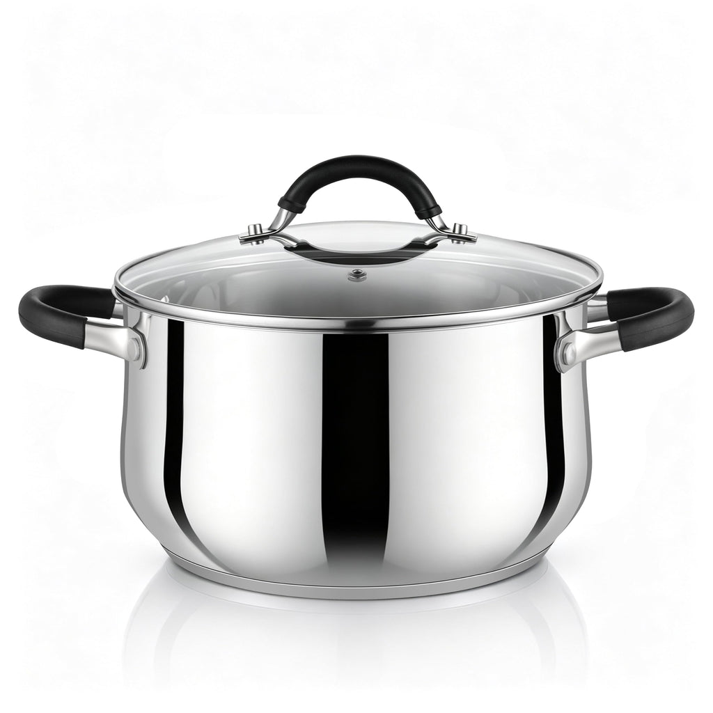 6 Quart Stainless Steel Induction Stock Pot with Lid J845