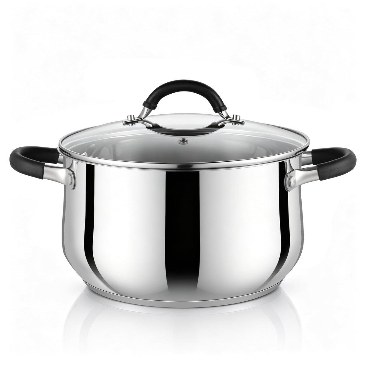 6 Quart Stainless Steel Induction Stock Pot with Lid J845