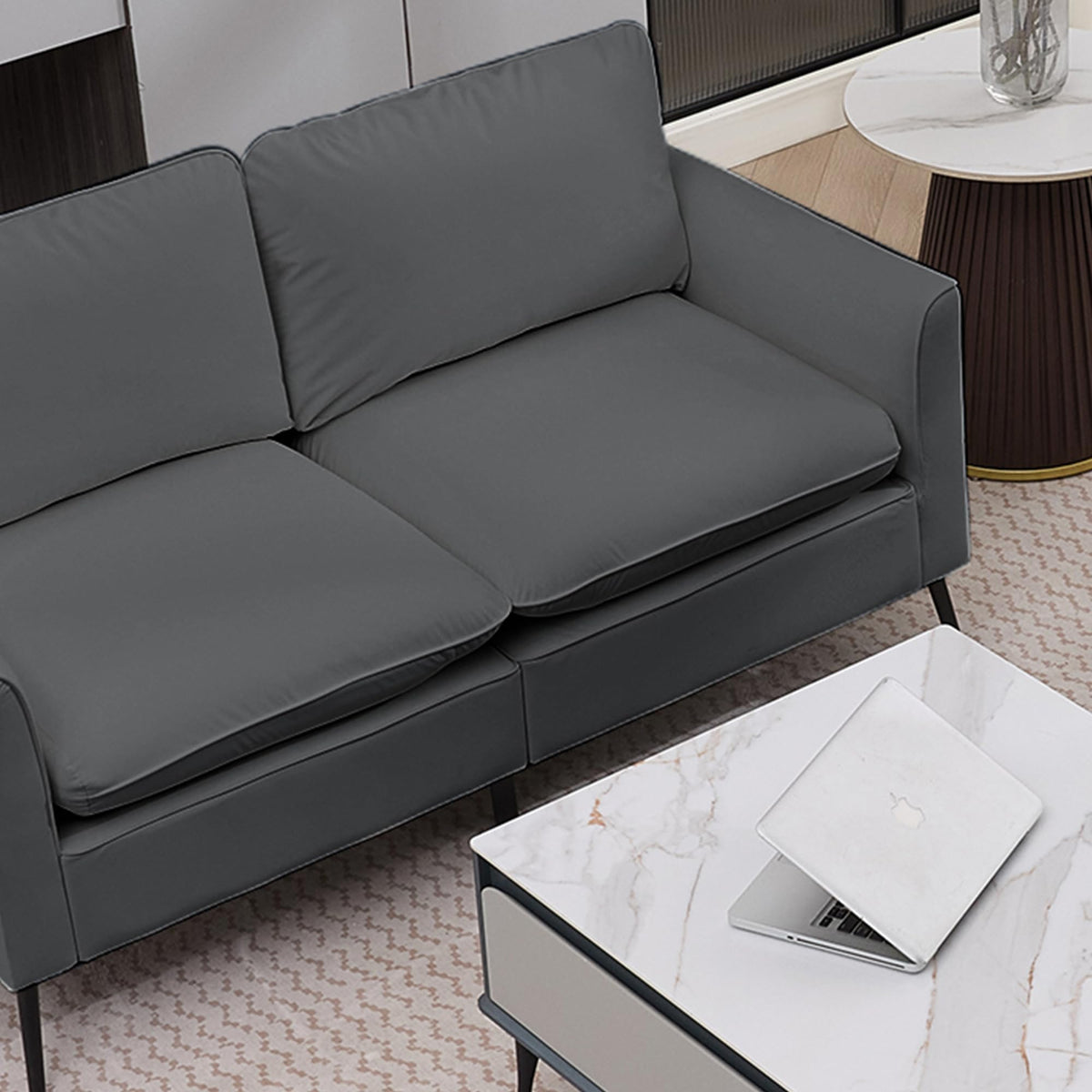 Light Gray 2 Seater Loveseat Sofa J120724