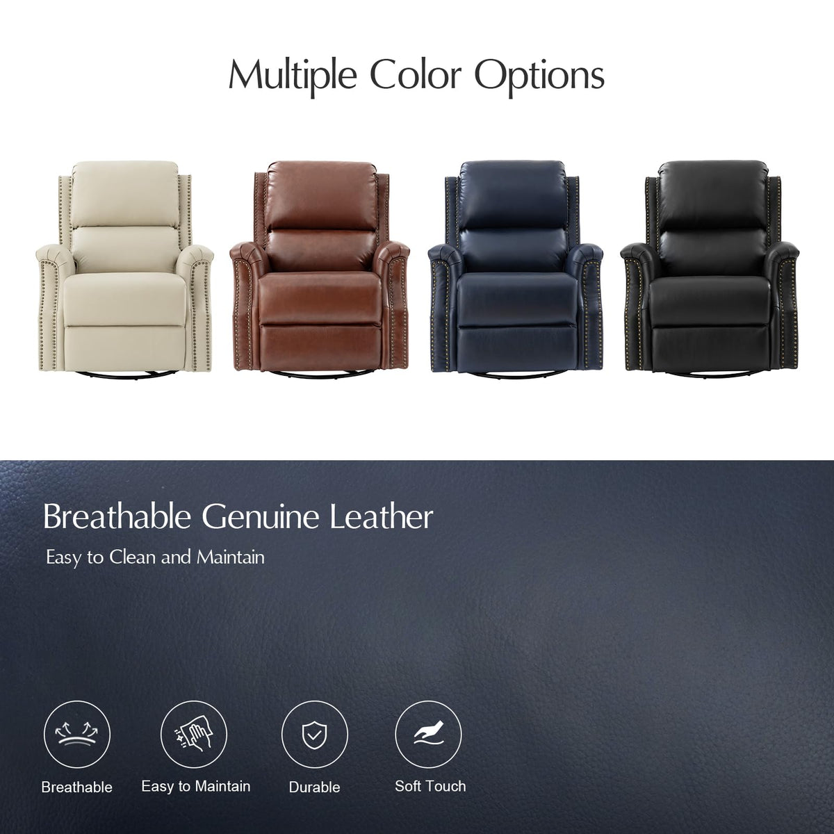Navy Swivel Rocking Recliner H640854
